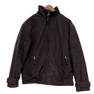 Weatherproof S‎ black water resistant lined hidden hood multi pocket jacket